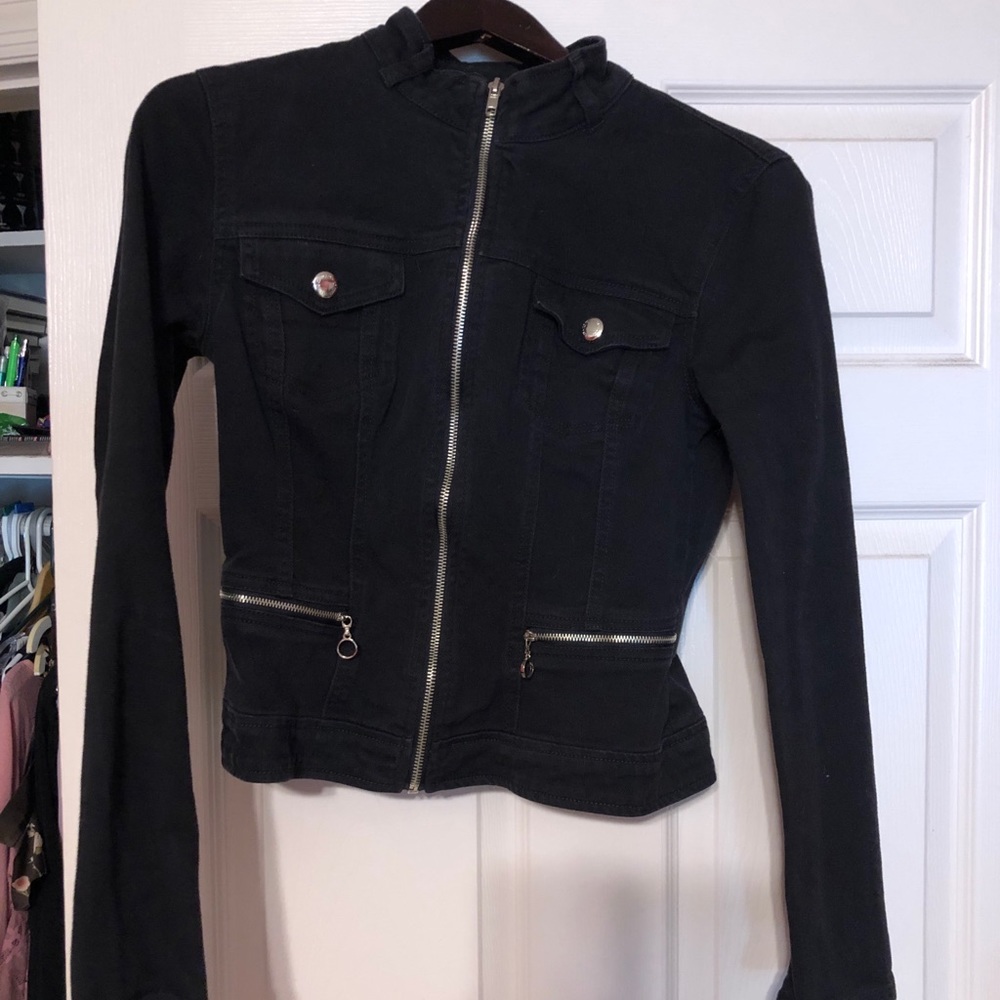 JLO by Jennifer Lopez Black Denim Jacket